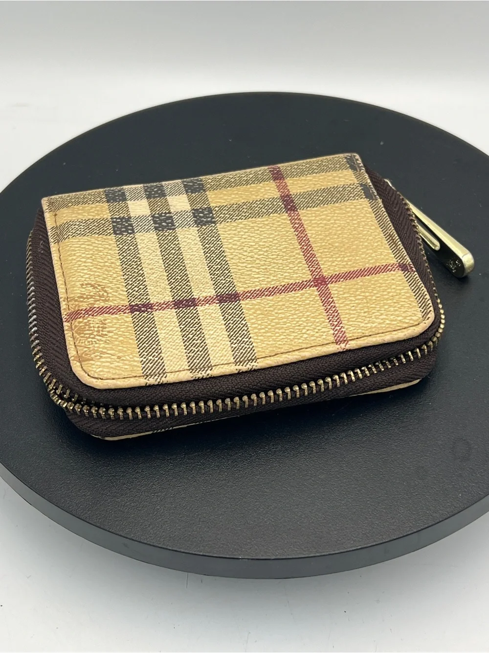 Burberry Nova Check zip-around coin purse/card wallet
